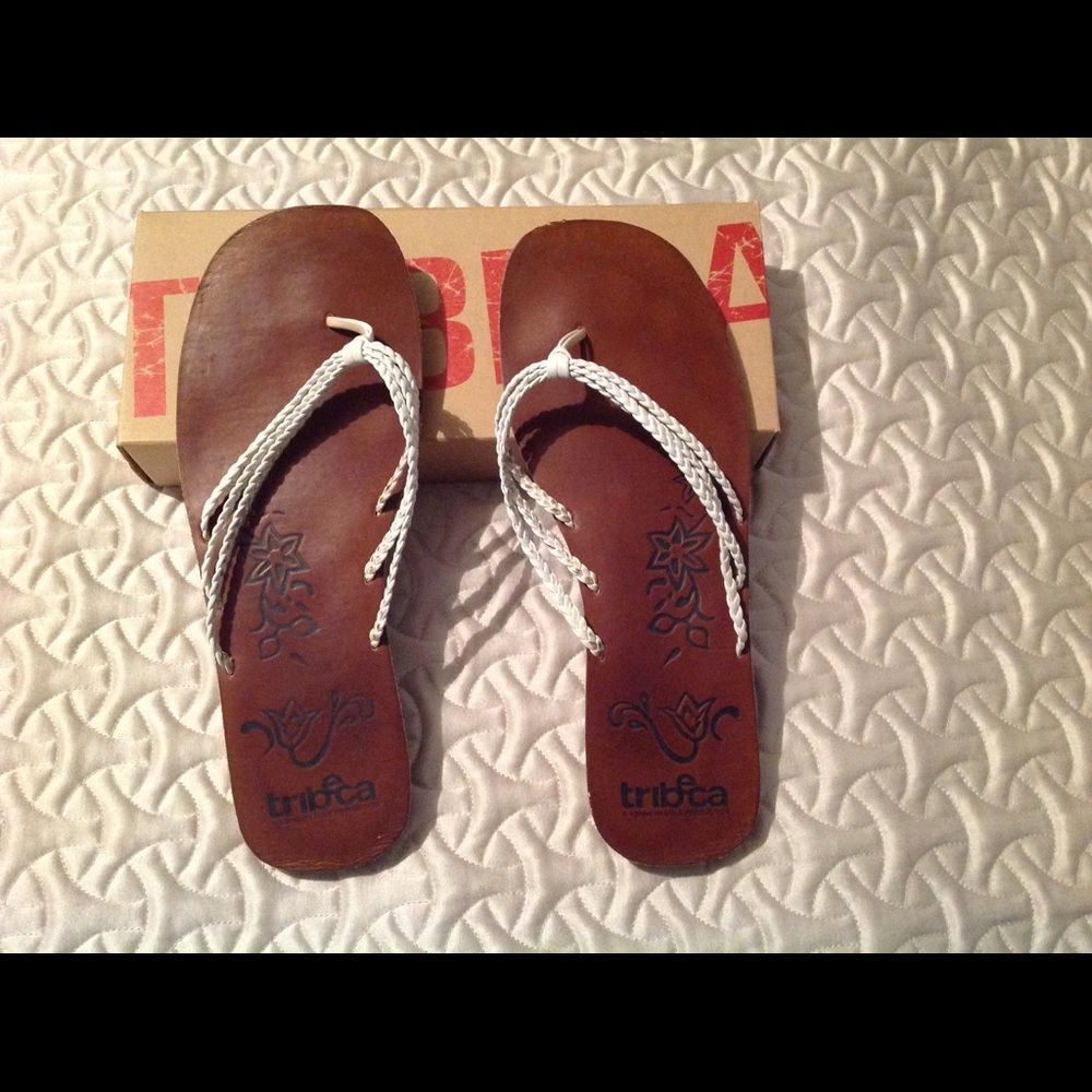 TriBeca White Sandals